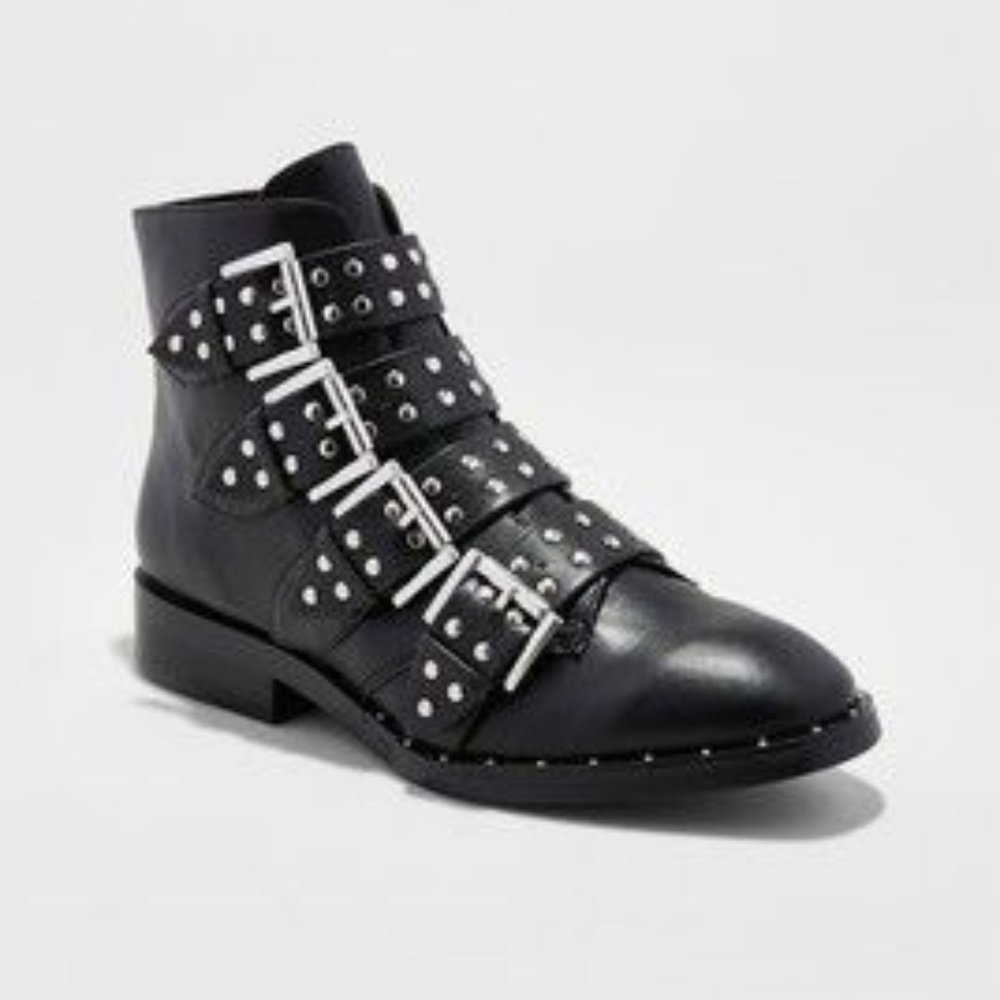 Black Buckle Bootie